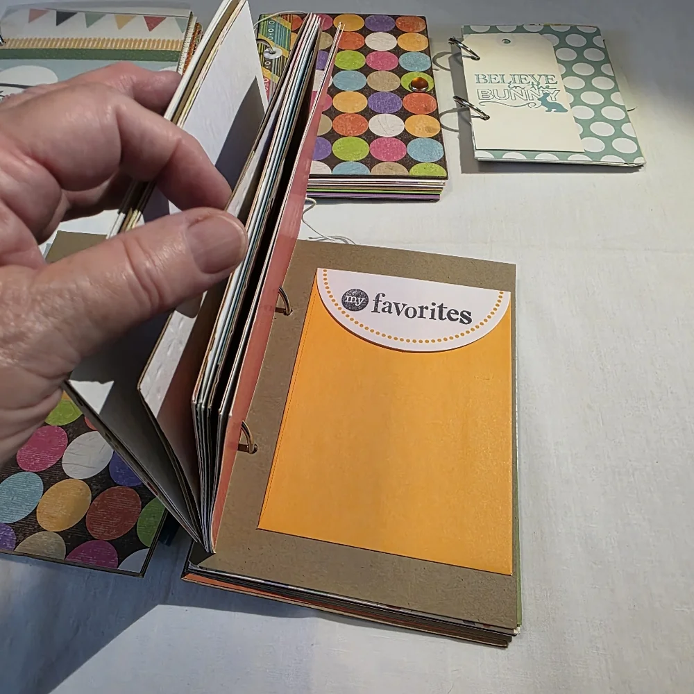 Handmade Colorful Scrapbook Art Junk Journals Set Of 4 Trendy Vintage Look NEW